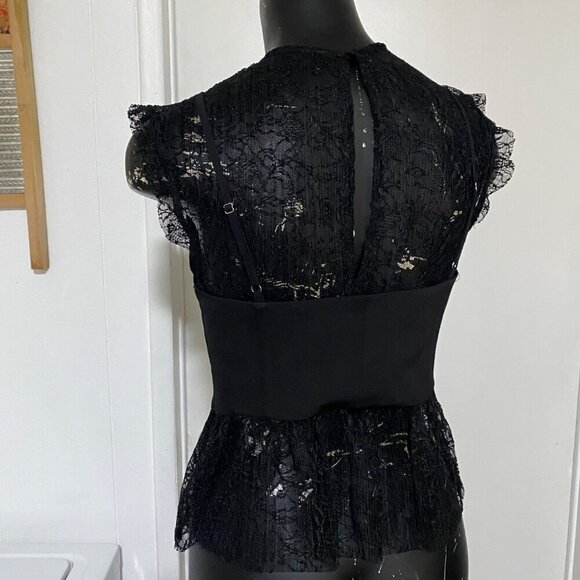 NEW Zara Lace Peplum Twofer Bustier in Black Size Small - Picture 6 of 7